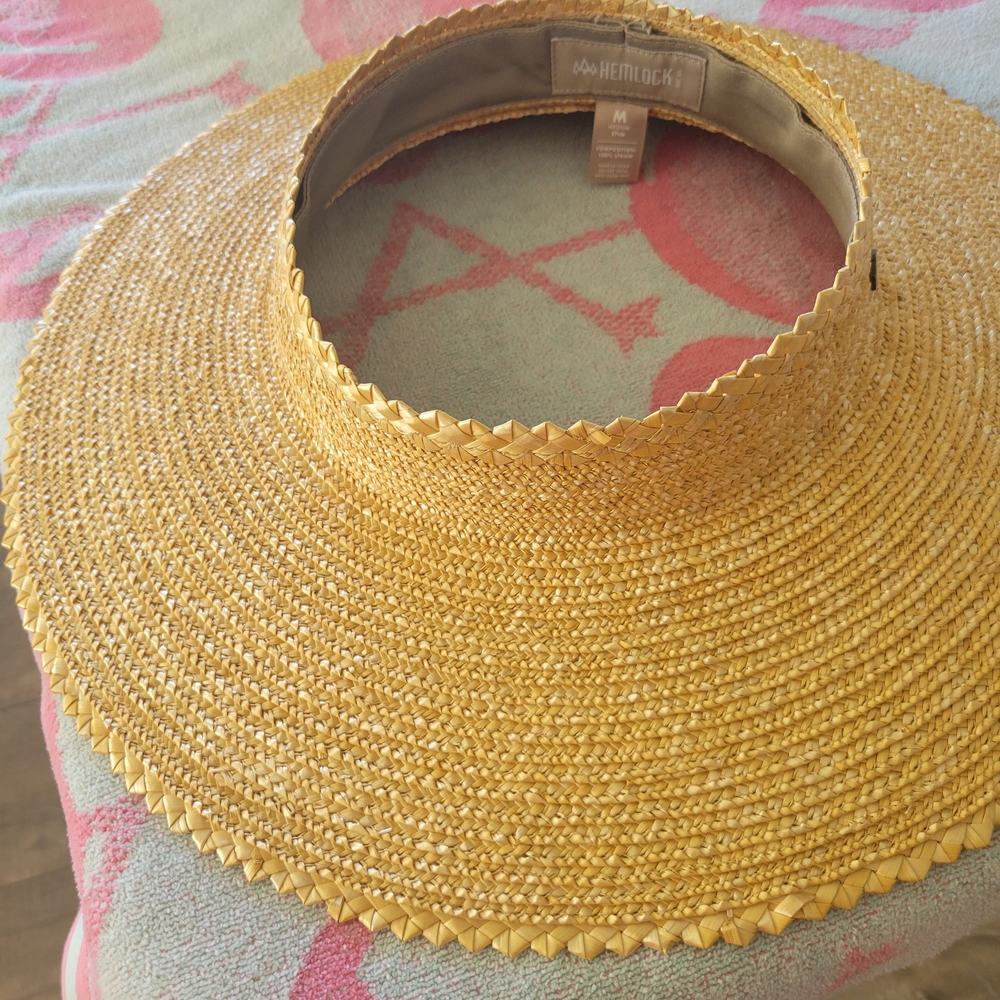 Women’s Yellow Straw Visor Sun Hat